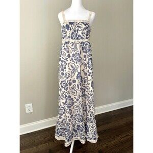 Babydoll Floral Maxi Dress 8 Lace Cotton Cottage Jane Austen Regency Shabby Chic
